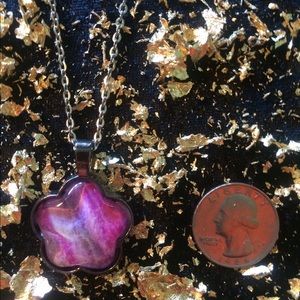 Pink Star Acrylic Pour Necklace